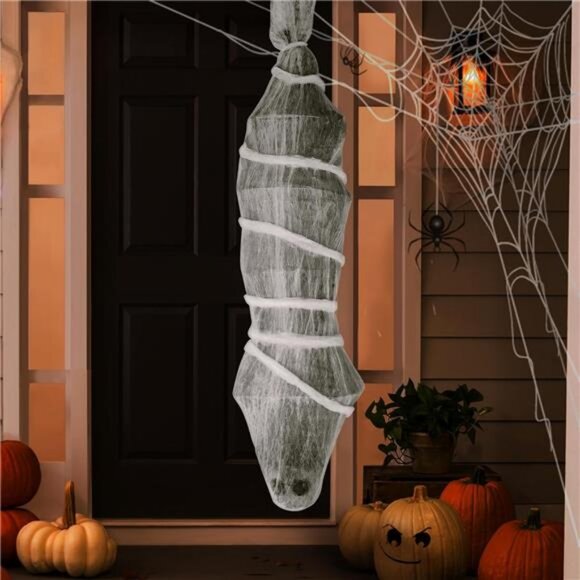 Halloween Decorations Hanging Cocoon Corpse,72 Inch Scary Hanging Cocoon Corpse - Picture 6 of 8